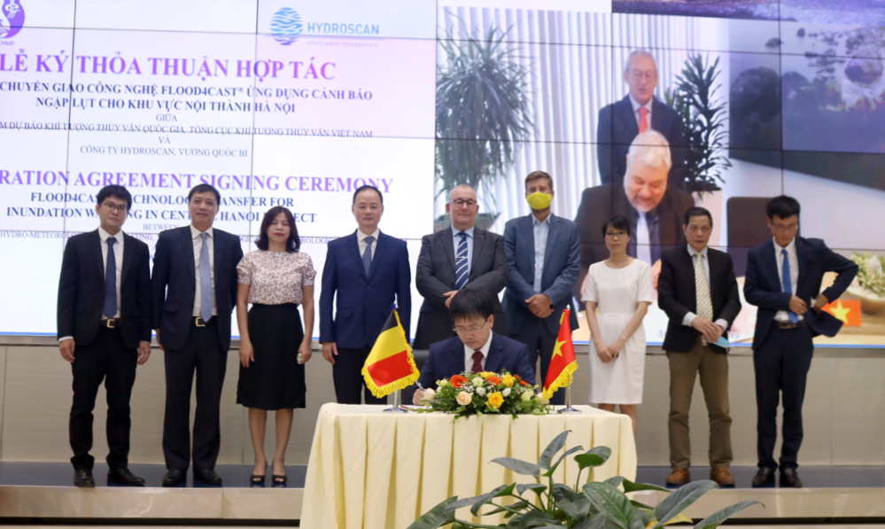 Lễ ký kết Thỏa thuận hợp tác giữa Trung tâm Dự báo khí tượng thủy văn quốc gia, Việt Nam và Công ty Hydroscan, Bỉ 